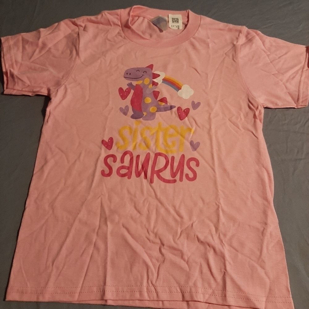 NWT Youth XS Sister Saurus Pink T-Shirt